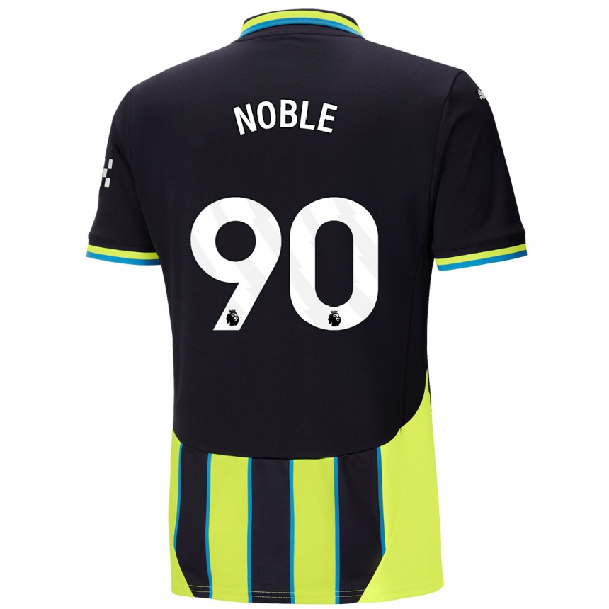 Niño Fútbol Camiseta Kian Noble #90 Azul Amarillo 2ª Equipación 2024/25