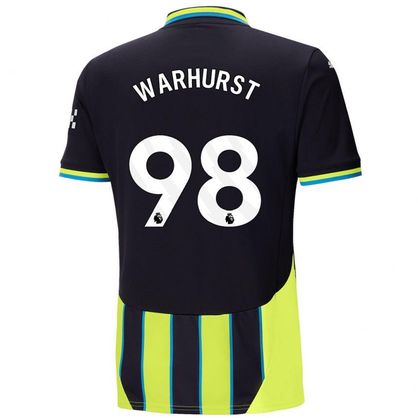 Niño Fútbol Camiseta Matthew Warhurst #98 Azul Amarillo 2ª Equipación 2024/25