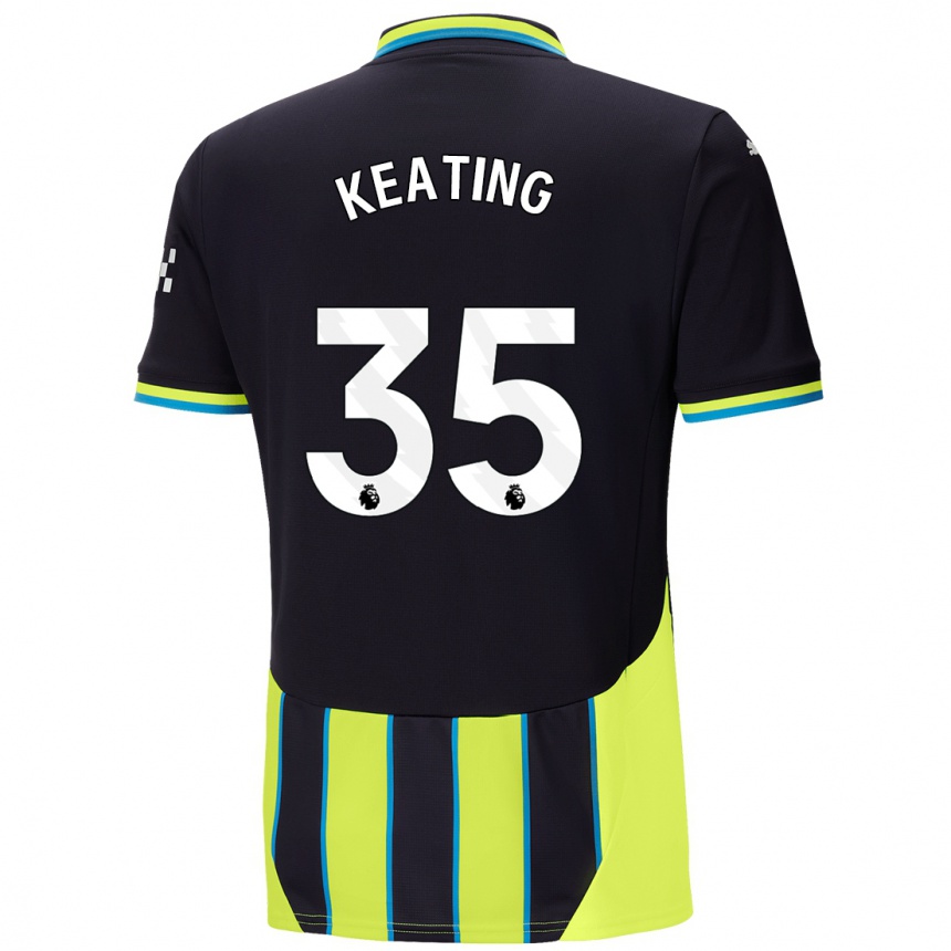 Niño Fútbol Camiseta Khiara Keating #35 Azul Amarillo 2ª Equipación 2024/25