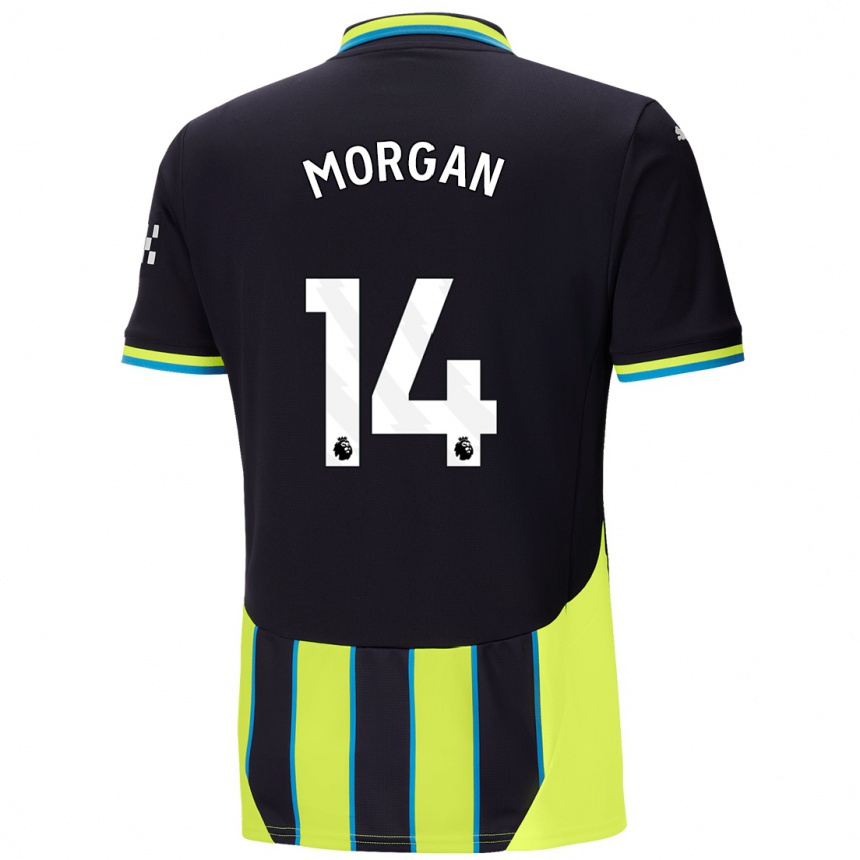 Niño Fútbol Camiseta Esme Morgan #14 Azul Amarillo 2ª Equipación 2024/25