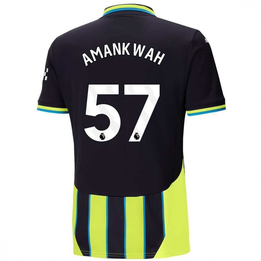 Niño Fútbol Camiseta Yeboah Amankwah #57 Azul Amarillo 2ª Equipación 2024/25