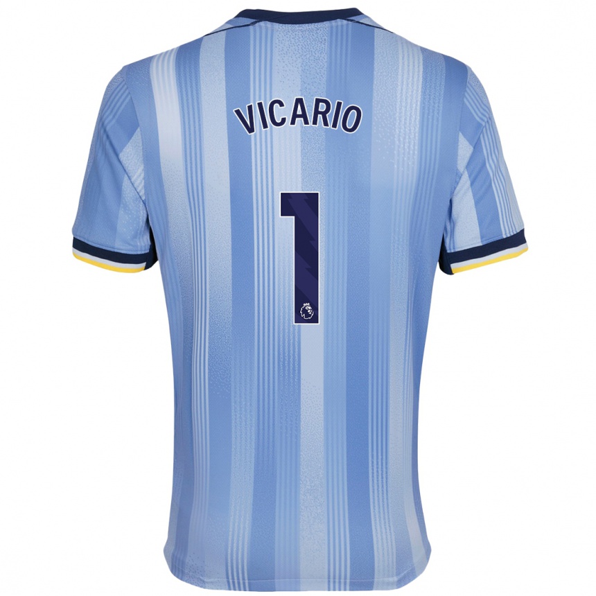 Niño Fútbol Camiseta Guglielmo Vicario #1 Azul Claro 2ª Equipación 2024/25