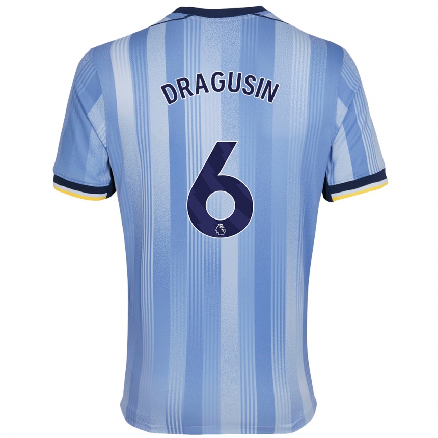 Niño Fútbol Camiseta Radu Drăgușin #6 Azul Claro 2ª Equipación 2024/25