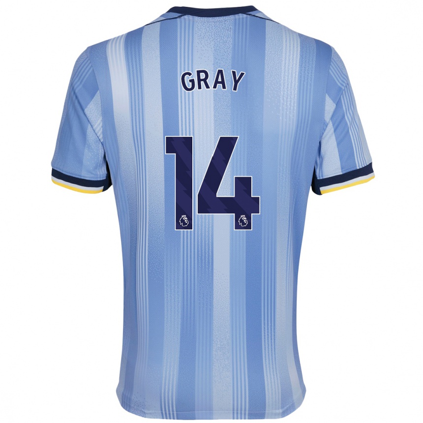 Niño Fútbol Camiseta Archie Gray #14 Azul Claro 2ª Equipación 2024/25