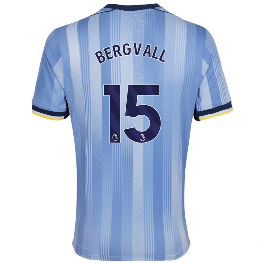 Niño Fútbol Camiseta Lucas Bergvall #15 Azul Claro 2ª Equipación 2024/25