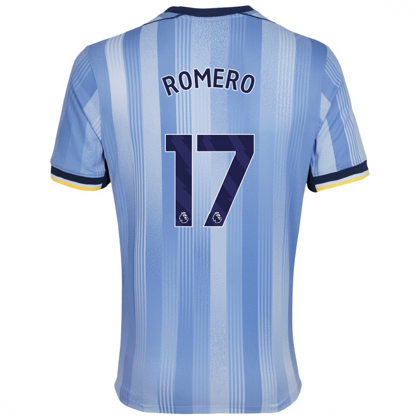 Niño Fútbol Camiseta Cristian Romero #17 Azul Claro 2ª Equipación 2024/25