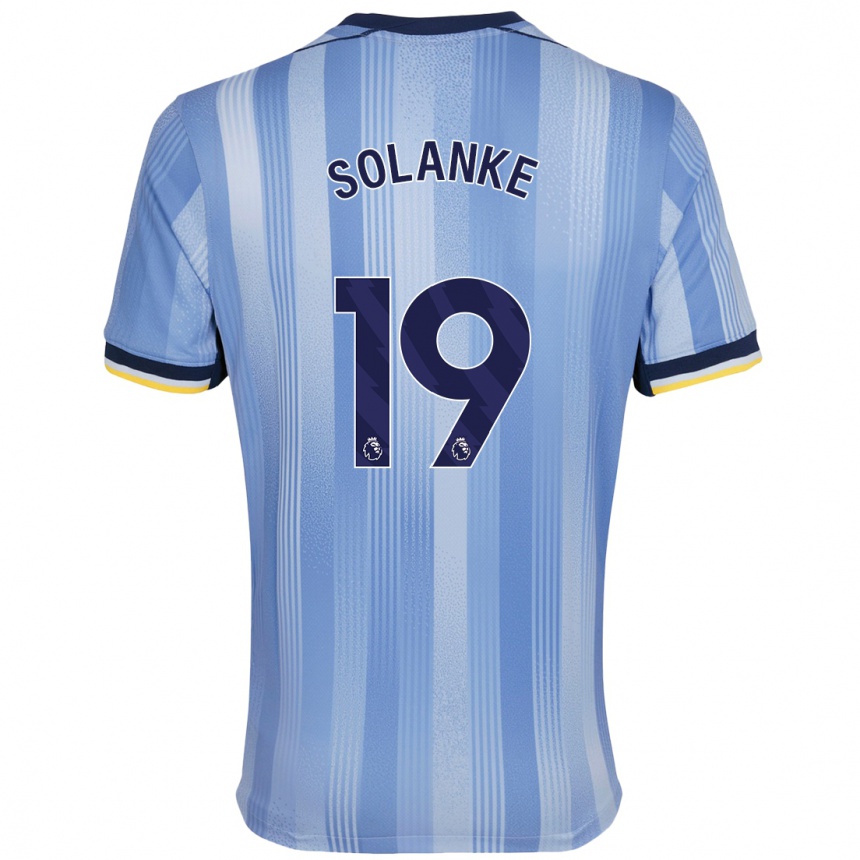 Niño Fútbol Camiseta Dominic Solanke #19 Azul Claro 2ª Equipación 2024/25