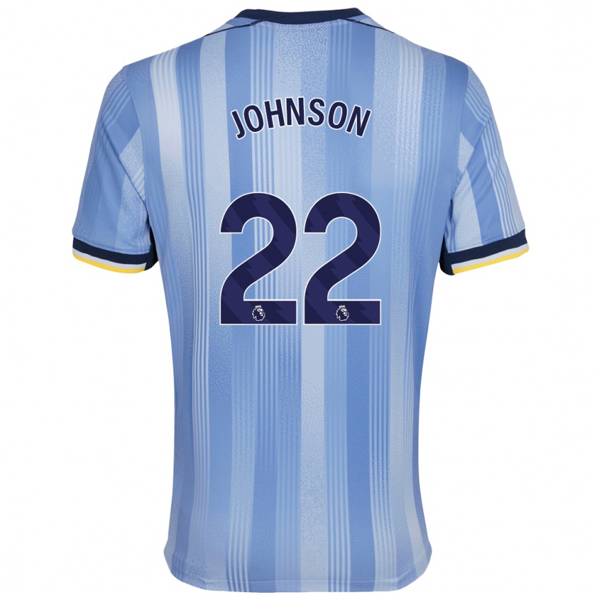 Niño Fútbol Camiseta Brennan Johnson #22 Azul Claro 2ª Equipación 2024/25