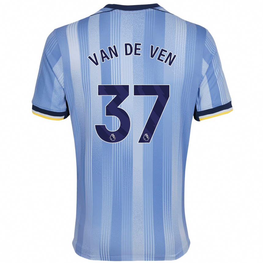 Niño Fútbol Camiseta Micky Van De Ven #37 Azul Claro 2ª Equipación 2024/25