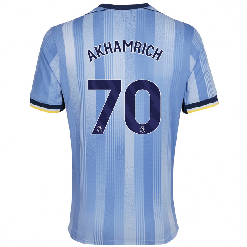 Niño Fútbol Camiseta Yusuf Akhamrich #70 Azul Claro 2ª Equipación 2024/25