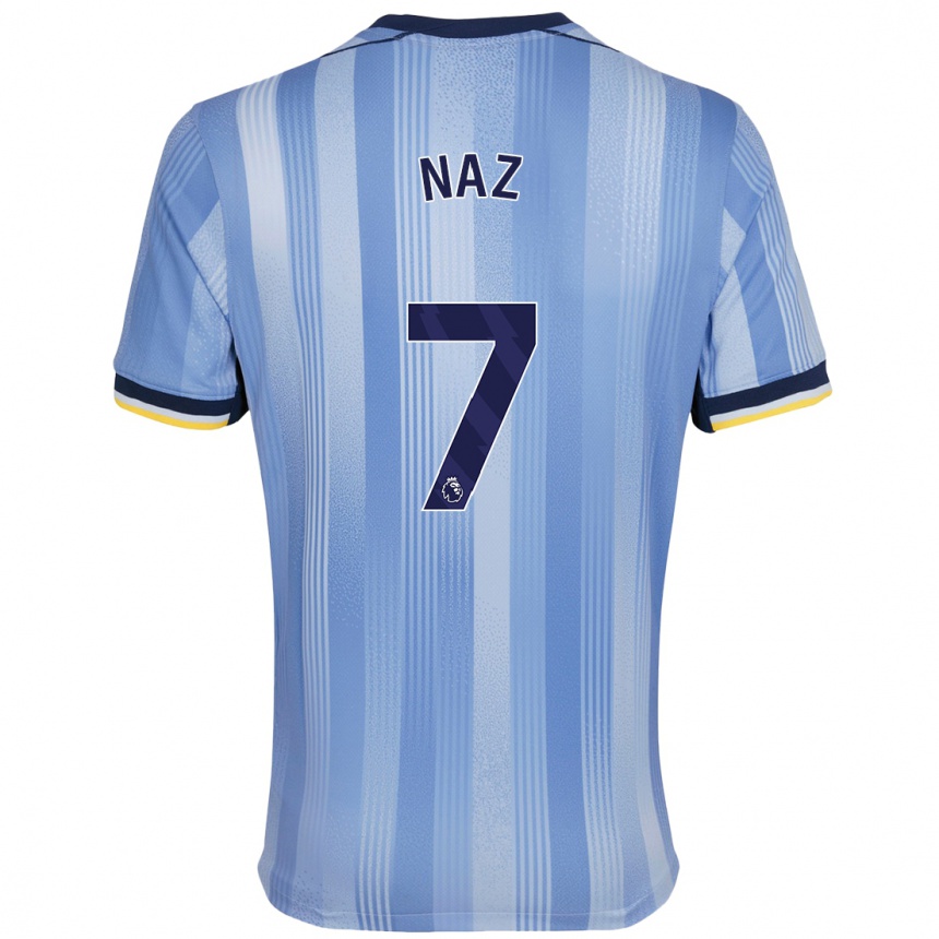 Niño Fútbol Camiseta Jessica Naz #7 Azul Claro 2ª Equipación 2024/25