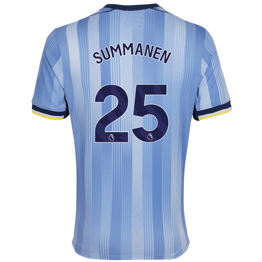 Niño Fútbol Camiseta Eveliina Summanen #25 Azul Claro 2ª Equipación 2024/25