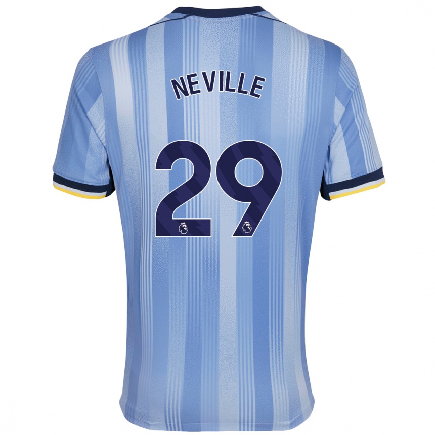 Niño Fútbol Camiseta Ashleigh Neville #29 Azul Claro 2ª Equipación 2024/25