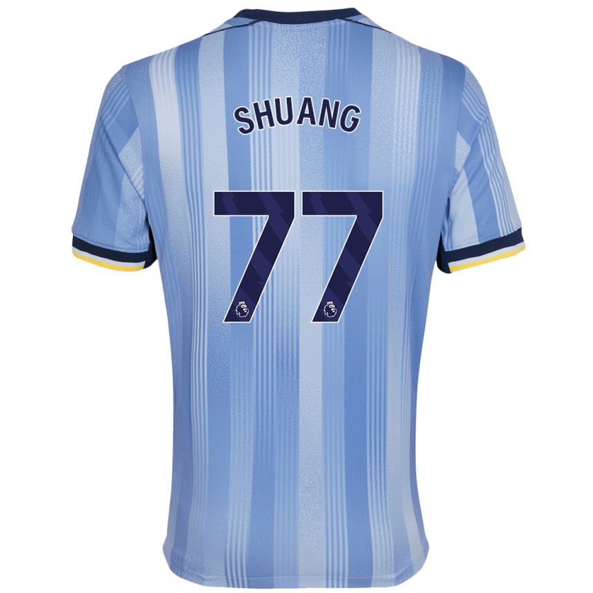 Niño Fútbol Camiseta Wang Shuang #77 Azul Claro 2ª Equipación 2024/25