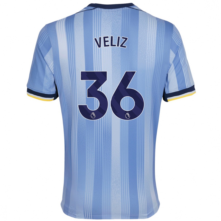 Niño Fútbol Camiseta Alejo Véliz #36 Azul Claro 2ª Equipación 2024/25