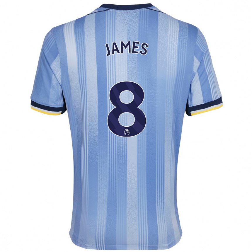 Niño Fútbol Camiseta Angharad James #8 Azul Claro 2ª Equipación 2024/25