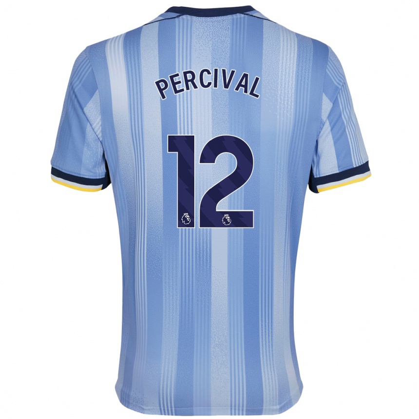 Niño Fútbol Camiseta Ria Percival #12 Azul Claro 2ª Equipación 2024/25