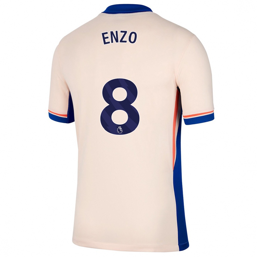 Niño Fútbol Camiseta Enzo Fernández #8 Beige Claro 2ª Equipación 2024/25