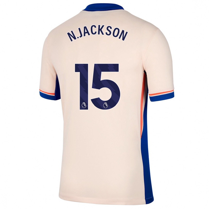 Niño Fútbol Camiseta Nicolas Jackson #15 Beige Claro 2ª Equipación 2024/25