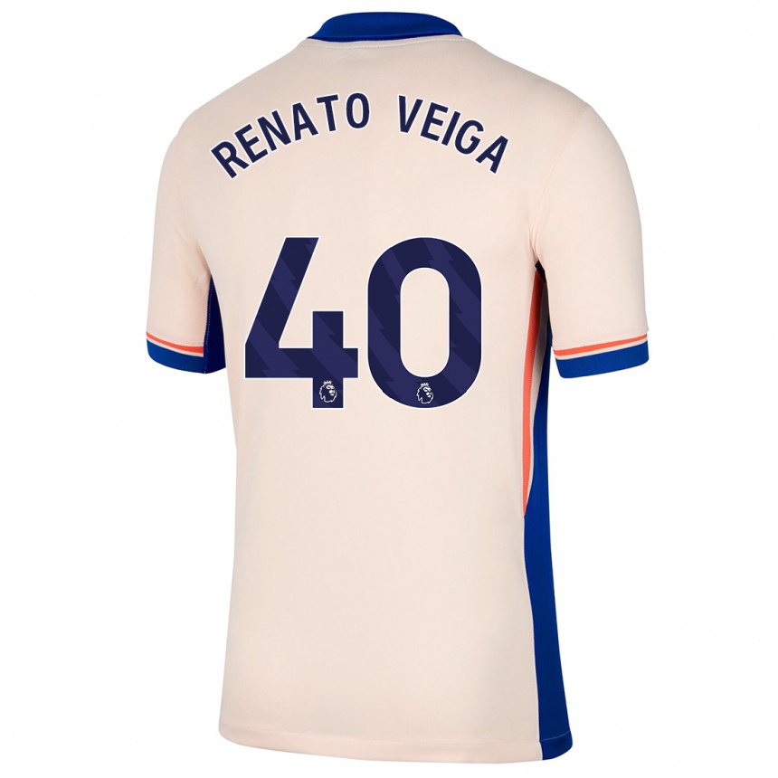 Niño Fútbol Camiseta Renato Veiga #40 Beige Claro 2ª Equipación 2024/25