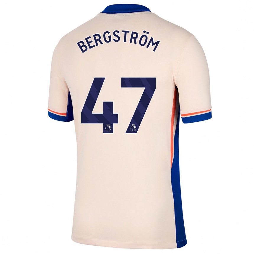 Niño Fútbol Camiseta Lucas Bergström #47 Beige Claro 2ª Equipación 2024/25