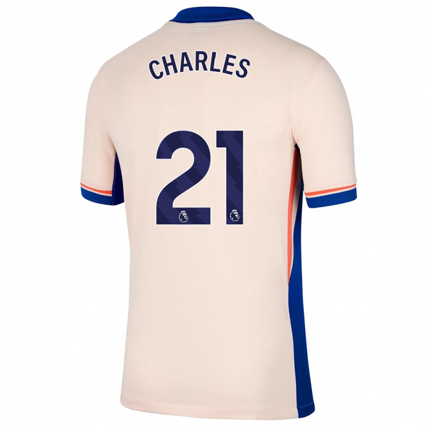 Niño Fútbol Camiseta Niamh Charles #21 Beige Claro 2ª Equipación 2024/25