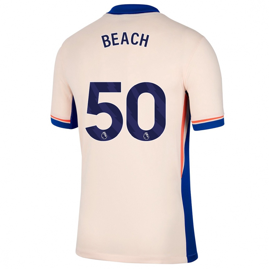 Niño Fútbol Camiseta Eddie Beach #50 Beige Claro 2ª Equipación 2024/25