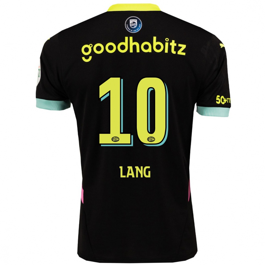 Niño Fútbol Camiseta Noa Lang #10 Negro Amarillo 2ª Equipación 2024/25