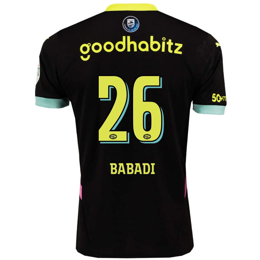 Niño Fútbol Camiseta Isaac Babadi #26 Negro Amarillo 2ª Equipación 2024/25