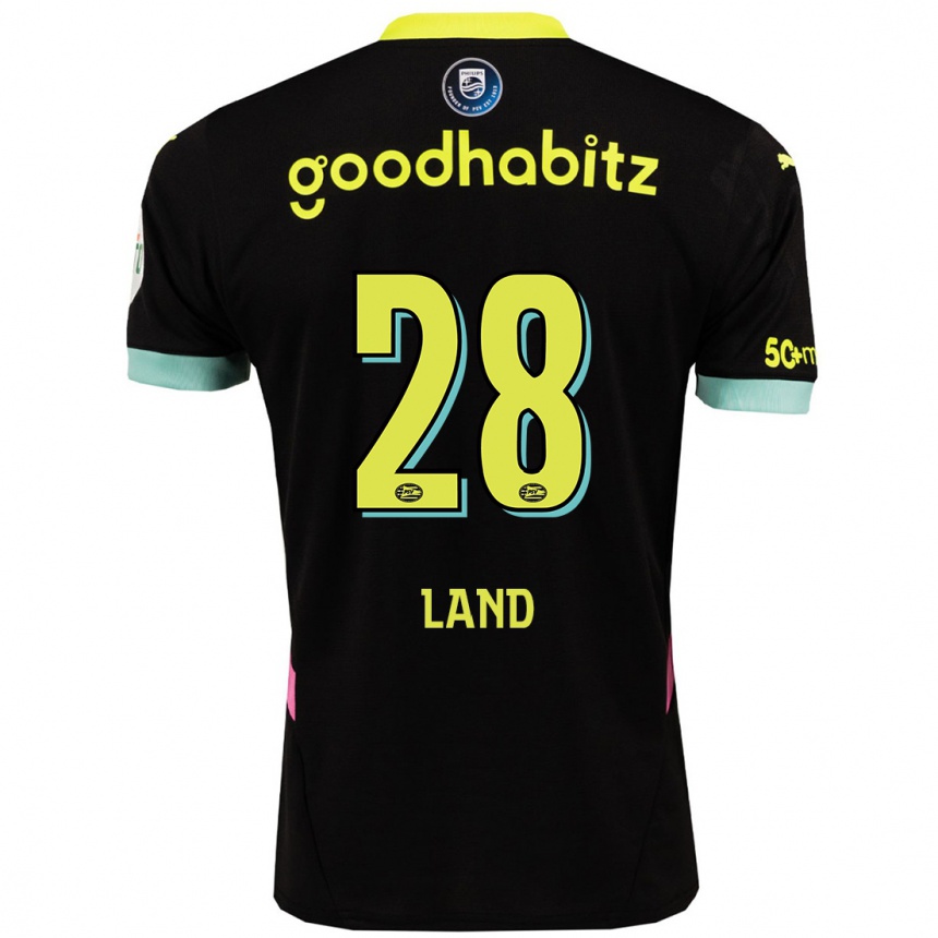 Niño Fútbol Camiseta Tygo Land #28 Negro Amarillo 2ª Equipación 2024/25