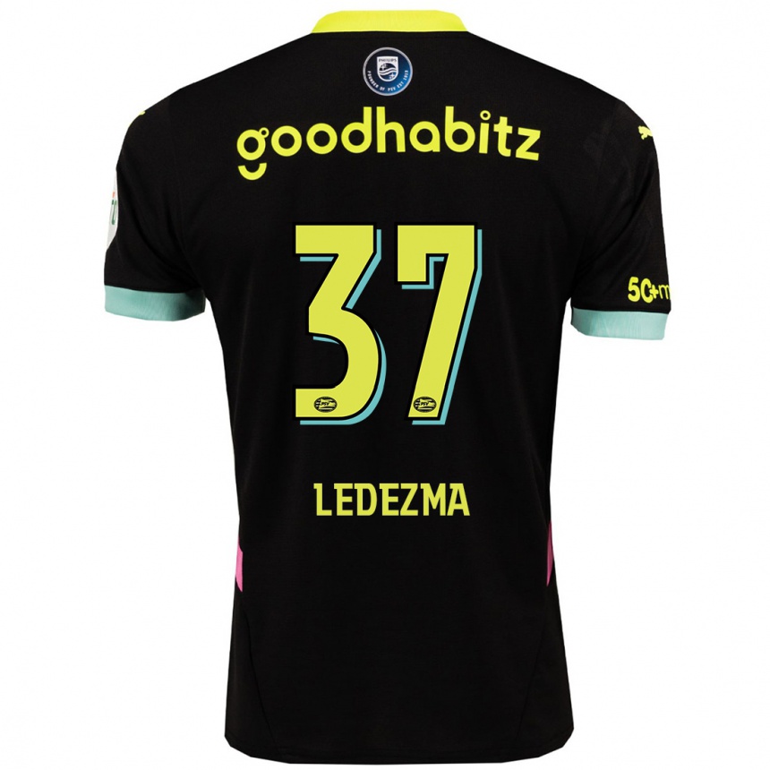 Niño Fútbol Camiseta Richard Ledezma #37 Negro Amarillo 2ª Equipación 2024/25