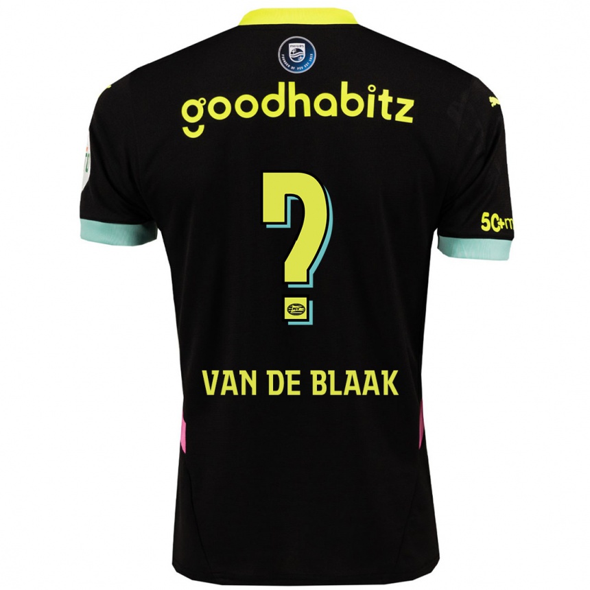 Niño Fútbol Camiseta Emmanuel Van De Blaak #0 Negro Amarillo 2ª Equipación 2024/25