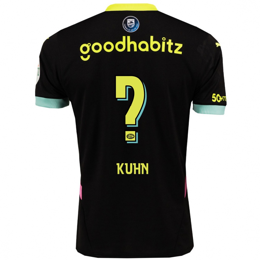 Niño Fútbol Camiseta Wessel Kuhn #0 Negro Amarillo 2ª Equipación 2024/25