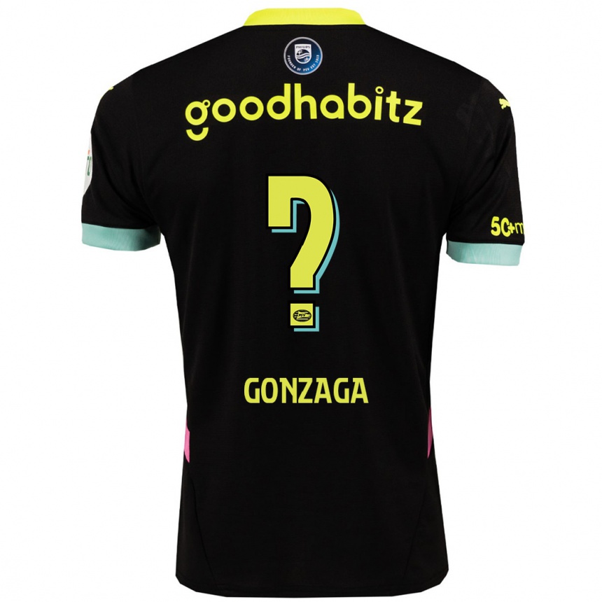 Niño Fútbol Camiseta Jamal Gonzaga #0 Negro Amarillo 2ª Equipación 2024/25