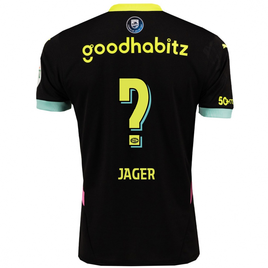 Niño Fútbol Camiseta Elvic Jager #0 Negro Amarillo 2ª Equipación 2024/25