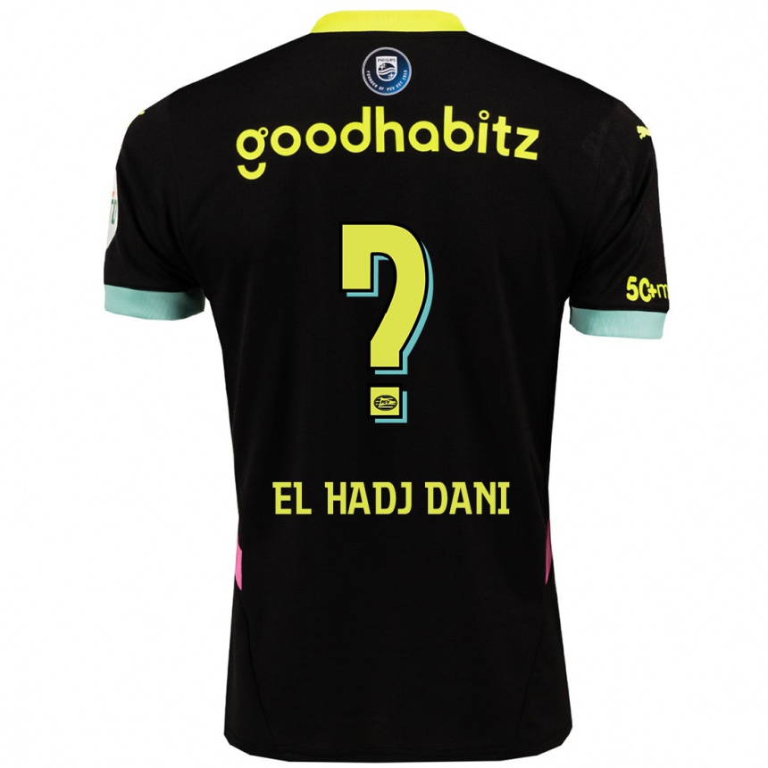 Niño Fútbol Camiseta Soudais El Hadj Dani #0 Negro Amarillo 2ª Equipación 2024/25