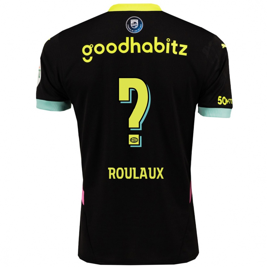 Niño Fútbol Camiseta Youri Roulaux #0 Negro Amarillo 2ª Equipación 2024/25