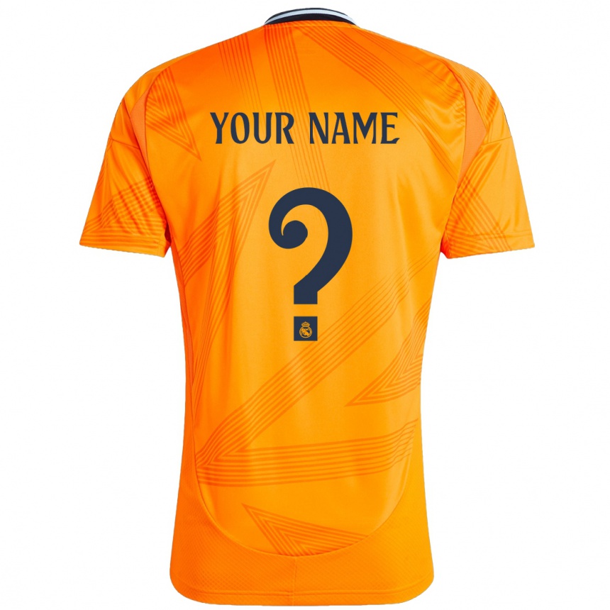 Niño Fútbol Camiseta Su Nombre #0 Naranja 2ª Equipación 2024/25