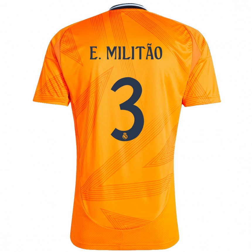 Niño Fútbol Camiseta Eder Militao #3 Naranja 2ª Equipación 2024/25