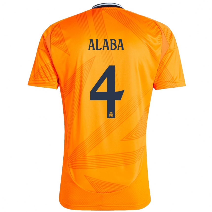 Niño Fútbol Camiseta David Alaba #4 Naranja 2ª Equipación 2024/25