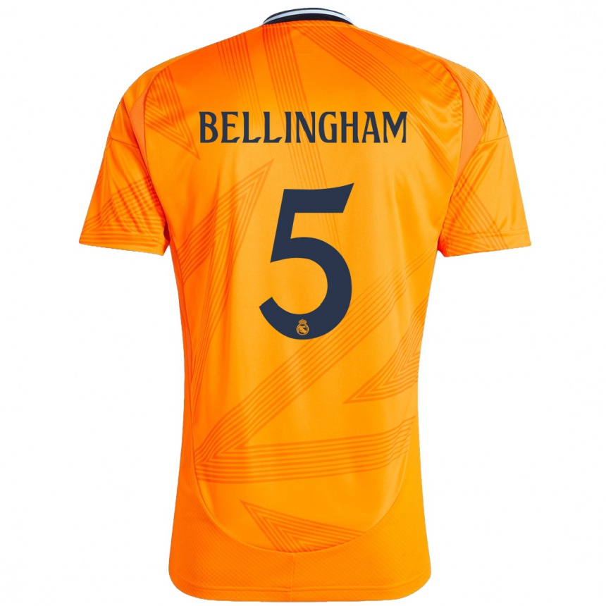 Niño Fútbol Camiseta Jude Bellingham #5 Naranja 2ª Equipación 2024/25