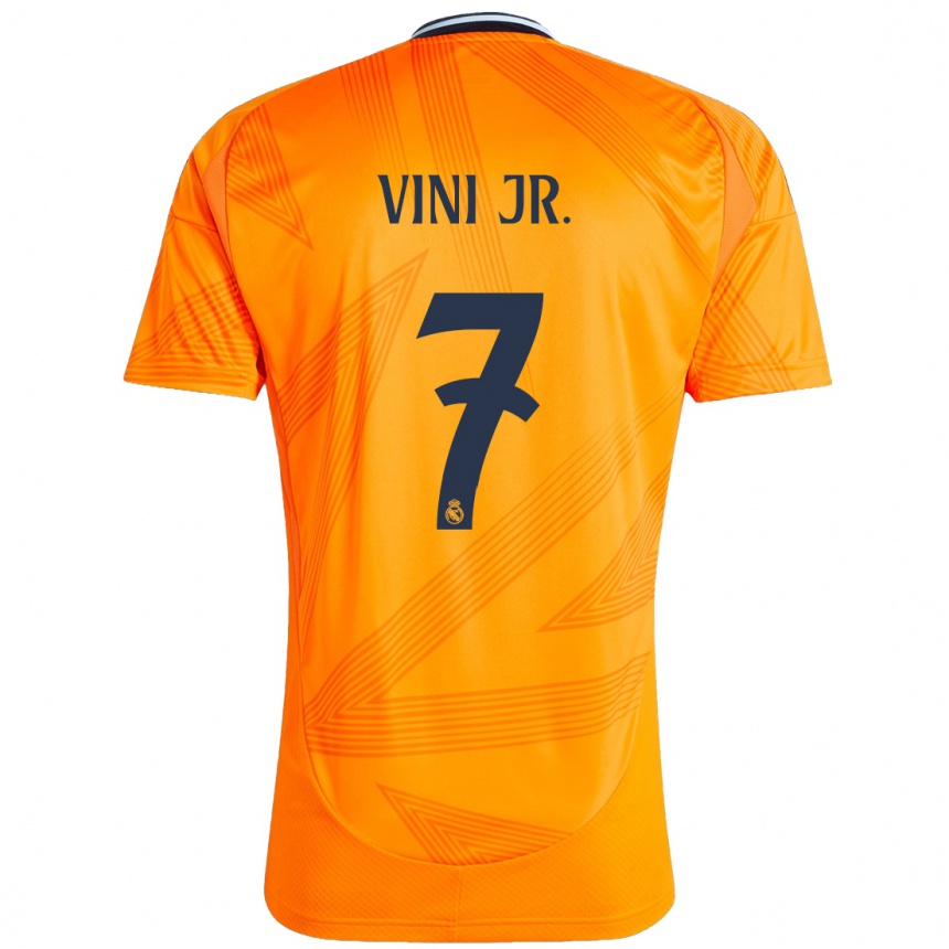 Niño Fútbol Camiseta Vinicius Junior #7 Naranja 2ª Equipación 2024/25