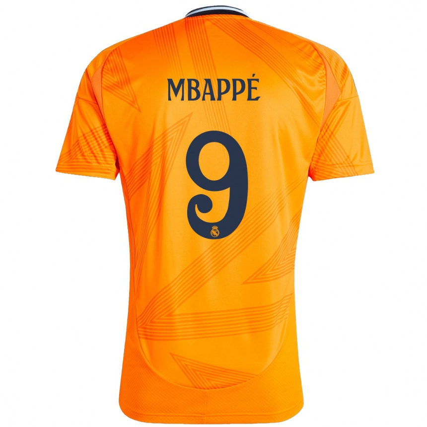 Niño Fútbol Camiseta Kylian Mbappe #9 Naranja 2ª Equipación 2024/25