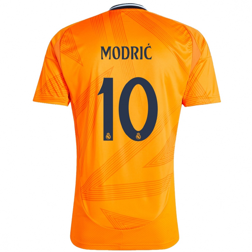 Niño Fútbol Camiseta Luka Modric #10 Naranja 2ª Equipación 2024/25