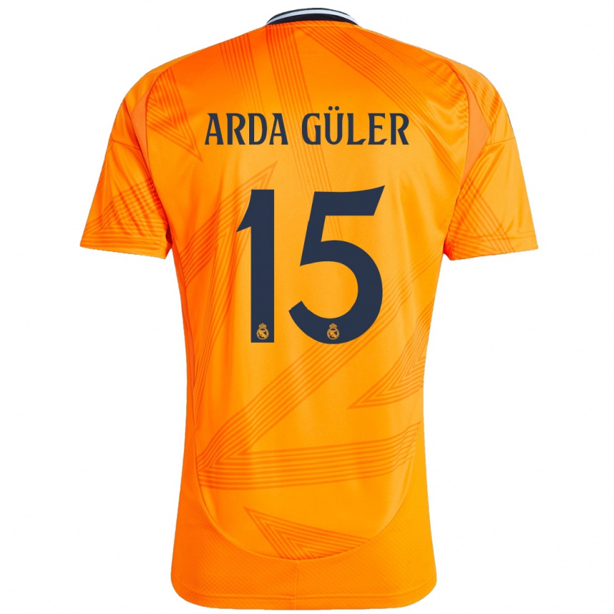 Niño Fútbol Camiseta Arda Güler #15 Naranja 2ª Equipación 2024/25