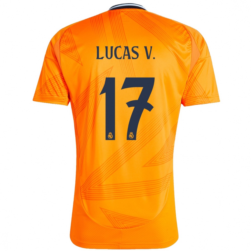 Niño Fútbol Camiseta Lucas Vazquez #17 Naranja 2ª Equipación 2024/25