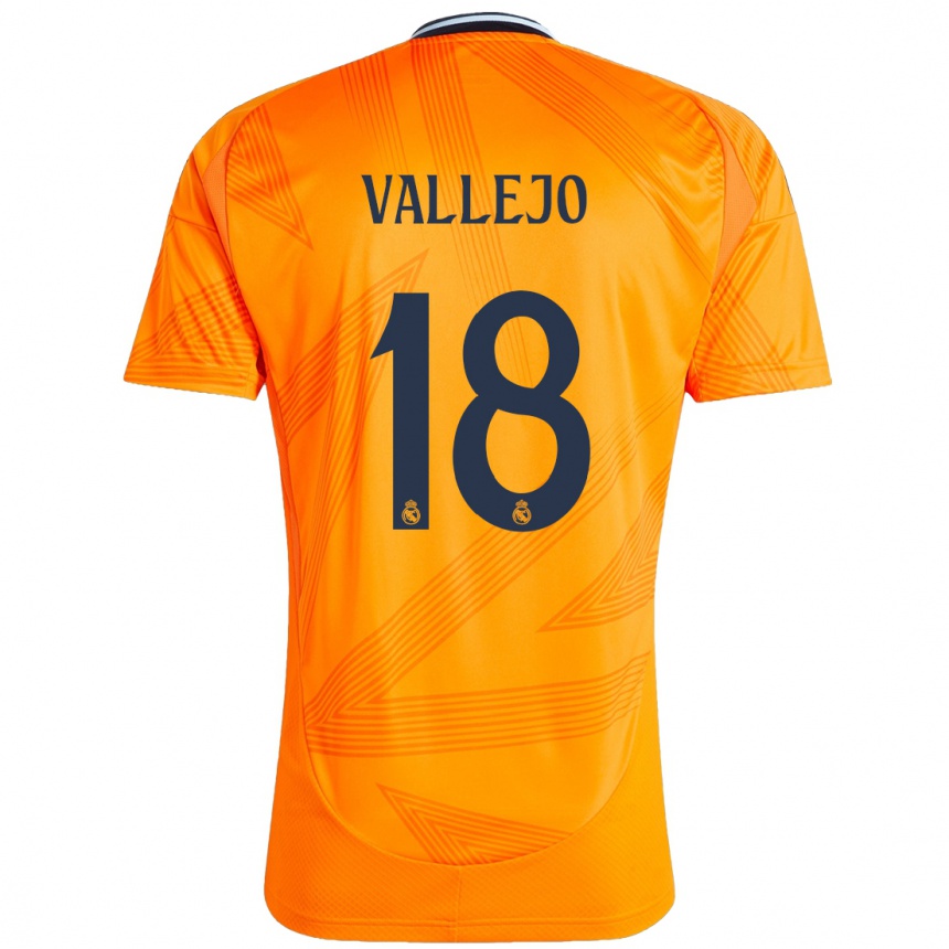 Niño Fútbol Camiseta Jesus Vallejo #18 Naranja 2ª Equipación 2024/25