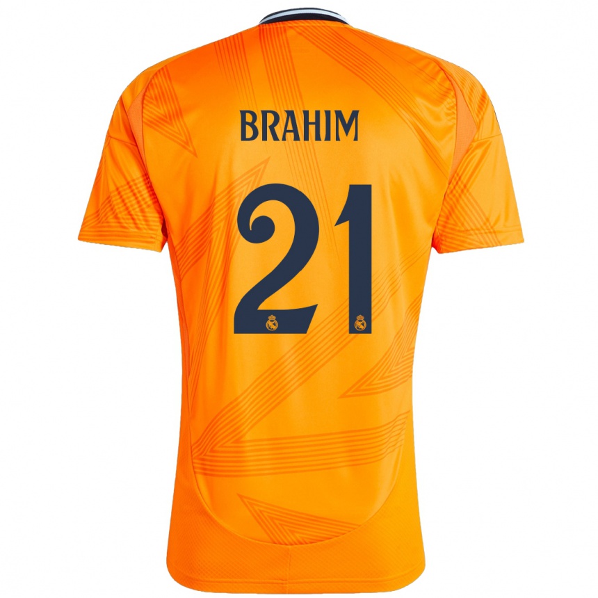 Niño Fútbol Camiseta Brahim Diaz #21 Naranja 2ª Equipación 2024/25