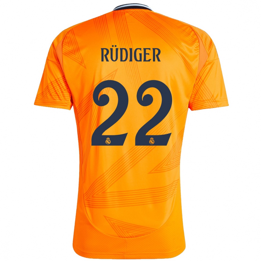 Niño Fútbol Camiseta Antonio Rudiger #22 Naranja 2ª Equipación 2024/25