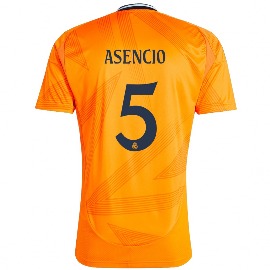 Niño Fútbol Camiseta Raul Asencio #5 Naranja 2ª Equipación 2024/25